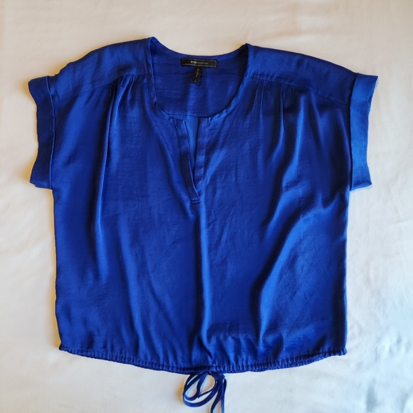 BCBG MaxAzria Small Cropped Tana Top in Blue Sapphire - Picture 3 of 13